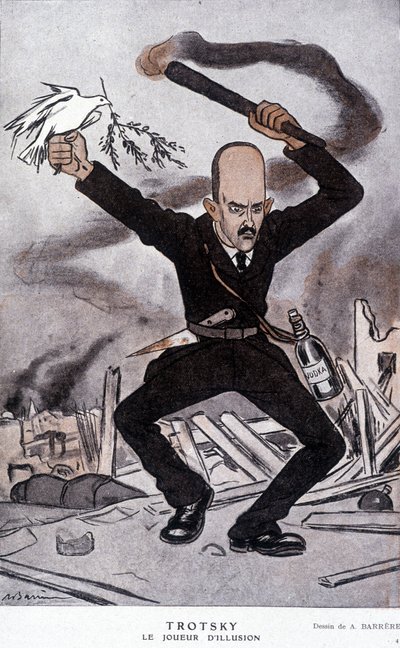 Leon Trotsky (Trotsky) (1879-1940), the illusion player - cartoon by Adrien Barrere