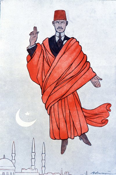 Portrait of Pasha Mustafa Kemal (Kamal Ataturk) by Adrien Barrere