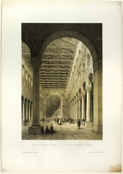 Interior of the Basilica of Munich, plate 70 from Allemande by Adrien Dauzats