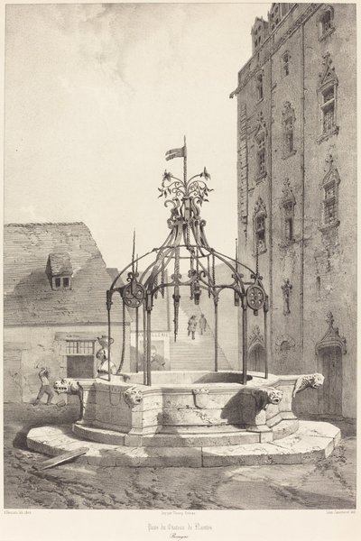 Well of the Chateau de Nantes, Brittany by Adrien Dauzats after Léon Gaucherel