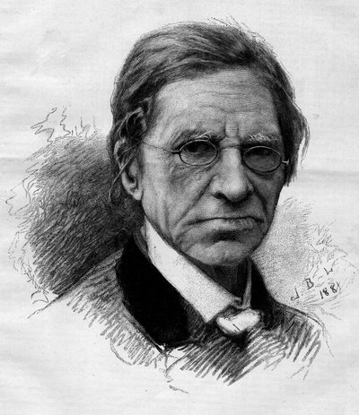 Portrait of Emile Littre, French philologist, doctor and politician. Engraving by Adrien Marie in 