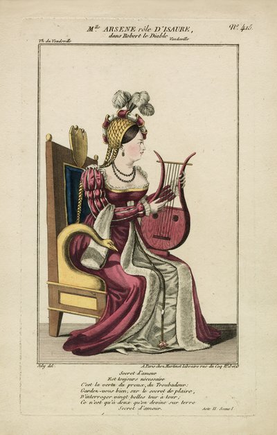 Miss Arsene in the role of Isaure, Paris 1812 by Adrien Joly