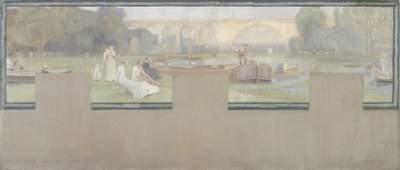 Sketch for the Town Hall of Nogent-sur-Marne: Rest - Navigation, Spring 1889 by Adrien Karbowsky