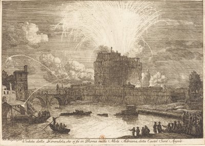 View of the Fireworks Display over Castel Sant