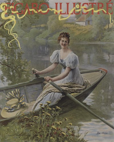 On the Seine (Cover of Le Figaro Illustre, July 1895) by Adrien Moreau