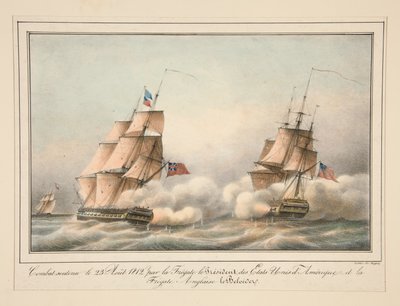 Combat Sustained on August 23, 1812 by the Frigate President of the United States by Adrien Victor Auger
