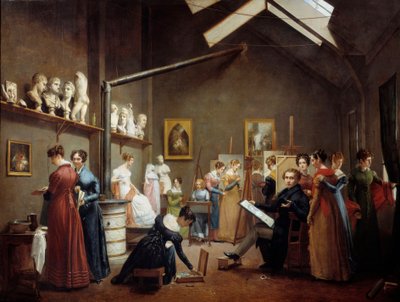 View of the studio of Abel de Pujol by Adrienne Marie Grandpierre Deverzy
