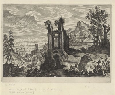 Landscape with Bear Hunt by Aegidius Sadeler (II) (rejected attribution)
