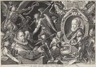 Allegorical Portrait of Bartholomeus Spranger and His Wife Christina Muller by Egidius  Sadeler (II)