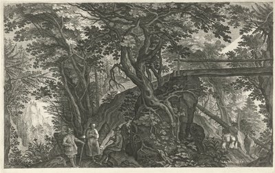 Forest Landscape with a Bridge by Egidius  Sadeler (II)