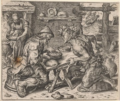 Fable of the Farmer and the Satyr by Egidius  Sadeler (II)