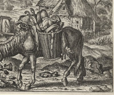 Fable of the Donkey Laden with Delicacies by Egidius  Sadeler (II)