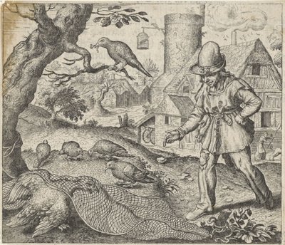 Fable of the Kite and the Cuckoo by Egidius  Sadeler (II)