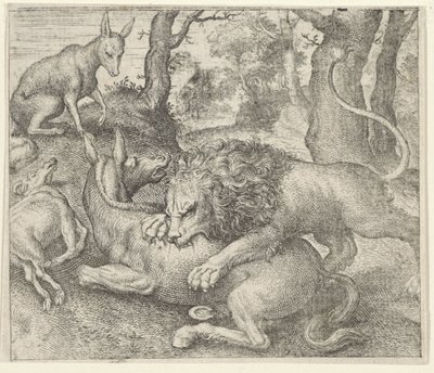 Fable of the Lion and the Fox by Egidius  Sadeler (II)