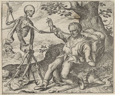 Fable of the Old Man and Death by Egidius  Sadeler (II)