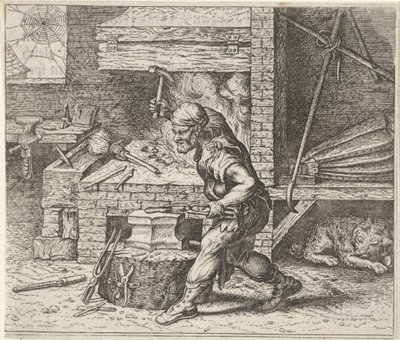 Fable of the Blacksmith and the Dog by Egidius  Sadeler (II)