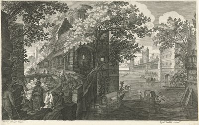 Gondolas on a Canal by Egidius  Sadeler (II)