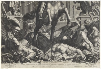 Emperor Ferdinand II on Horseback (lower sheet) by Egidius  Sadeler (II)