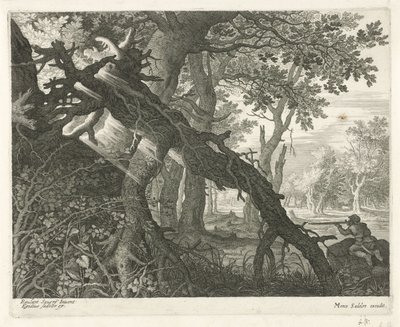Rabbit Hunt in a Forest Landscape by Egidius  Sadeler (II)
