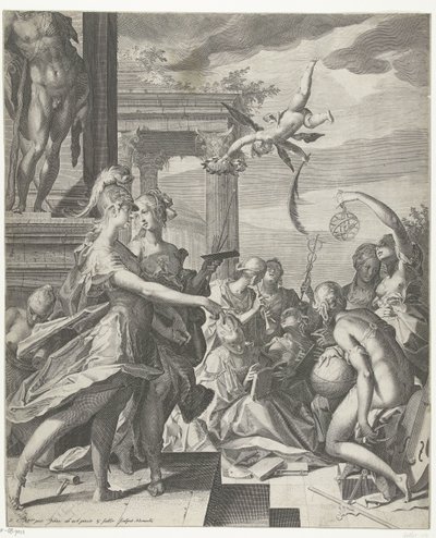 Minerva Accompanies Painting to Her Place Among the Sciences by Egidius  Sadeler (II)