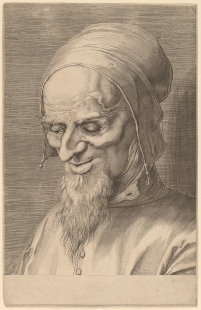 Head of an Apostle with Beard and Cap by Aegidius Sadeler II