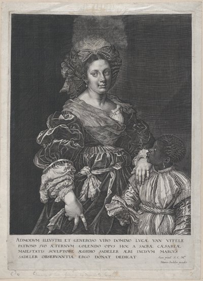 Laura Dianti with a Black Page by Aegidius Sadeler II