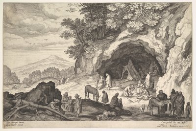 Mountainous Landscape with a Group of Gypsies by Aegidius Sadeler II