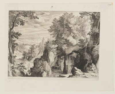Mountainous Landscape with a Hermit by Aegidius Sadeler II