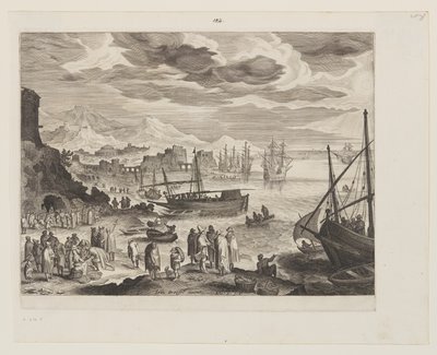 Seashore with Fisherman and Fishmongers by Aegidius Sadeler II