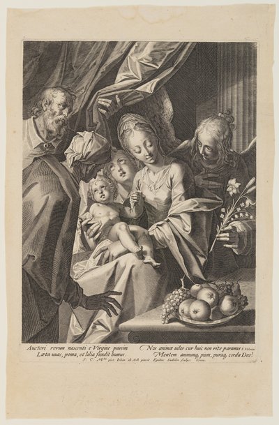 The Holy Family with Saint Anne and Two Angels by Aegidius Sadeler II