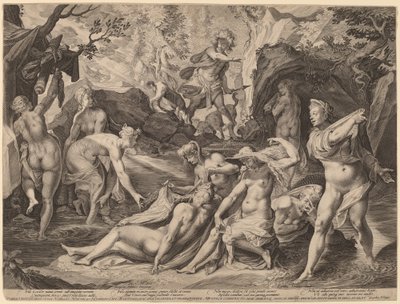 Diana Surprised by Actaeon by Aegidius Sadeler II after Joseph Heintz the Elder