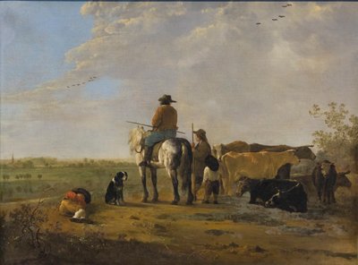 A landscape with horseman by Aelbert Cuyp