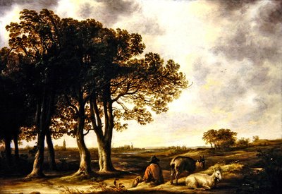Goatherd in Landscape, a Distant View of Amsterdam by Aelbert Cuyp