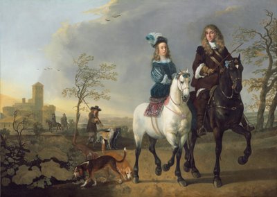 Lady and Gentleman on Horseback by Aelbert Cuyp