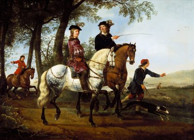 Landscape with Sportsmen Setting Out for the Hunt, early 1650s by Aelbert Cuyp