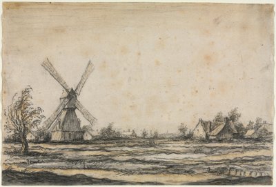 Landscape with a Windmill near a Farmstead by Aelbert Cuyp