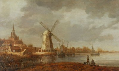 River Scene with a View of Dordrecht by Aelbert Cuyp