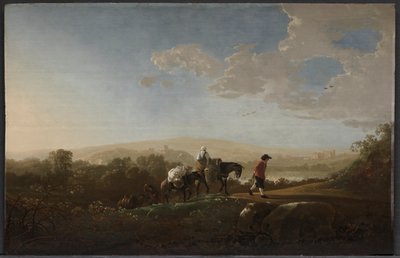Travellers in Hilly Countryside by Aelbert Cuyp