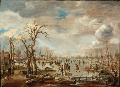 Winter Landscape with Ice Pleasures by Aert van der Neer