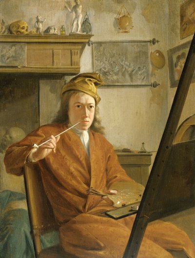 Portrait of a Painter, Perhaps the Artist Himself by Aert Schouman (attributed to)