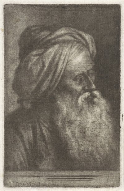 Bust of a Man with Turban by Aert Schouman