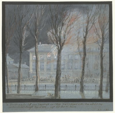 The Fire in the House of the French Ambassador in The Hague, March 27, 1782 by Aert Schouman