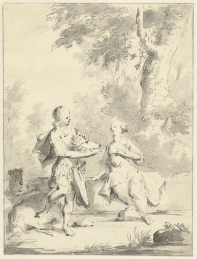 Meleager Gives Atalanta the Head of the Calydonian Boar by Aert Schouman