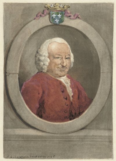 Portrait of Johan Hudde Dedel, in Oval, to the Right by Aert Schouman