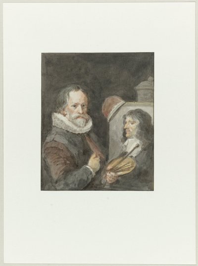 Portrait of Michiel van Mierevelt, While He Paints Jacob Willemsz. Delff by Aert Schouman