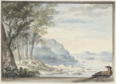 River Landscape with a Chicken in the Foreground by Aert Schouman