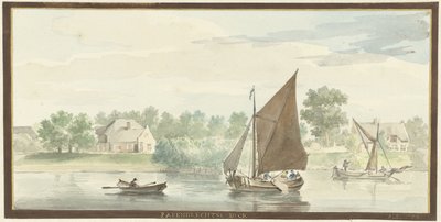 Sailing Ship on the Lower Merwede near the Papendrecht Dike by Aert Schouman