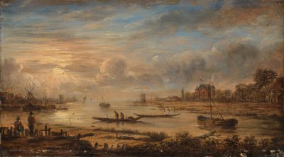 River View at Sunrise by Aert van der Neer (copy after)