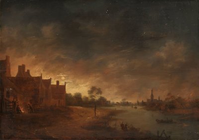 River View by Moonlight by Aert van der Neer (copy after)