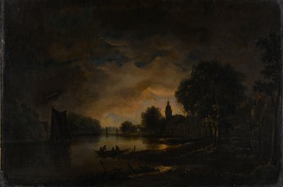 River View by Moonlight by Aert van der Neer (manner of)